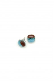 Square Glass Stud Earrings